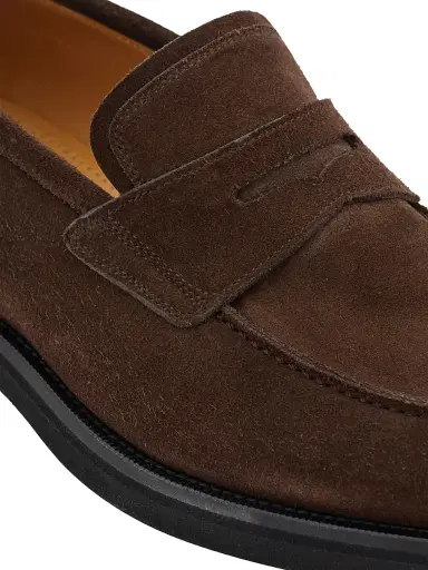Ferragamo Men's Stefanovit Suede Penny Loafers | Thumbnail 6 Ferragamo Men's Stefanovit Suede Penny Loafers | Thumbnail 6