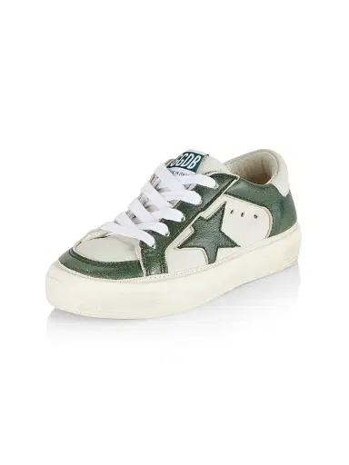 Golden Goose Baby's, Little Kid's & Kid's May Leather Distressed Platform Sneakers - Dirty White Green 9 (Toddler) | Thumbnail 3 Golden Goose Baby's, Little Kid's & Kid's May Leather Distressed Platform Sneakers - Dirty White Green 9 (Toddler) | Thumbnail 3