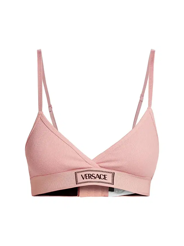 Women's Rib-Knit Logo Bralette - Pale Pink Women's Rib-Knit Logo Bralette - Pale Pink