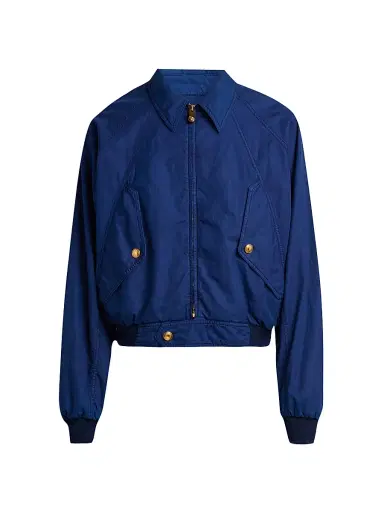 Versace Men's Overdyed Medusa Cotton Gabardine Jacket - Navy Blue - Size 36 | Thumbnail 1 Versace Men's Overdyed Medusa Cotton Gabardine Jacket - Navy Blue - Size 36 | Thumbnail 1