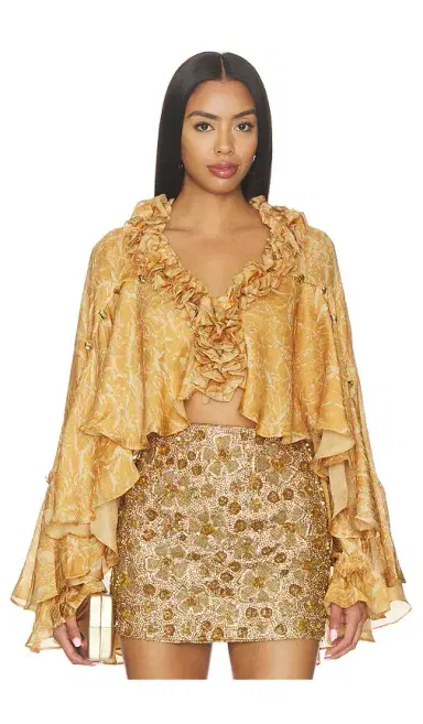 LA FUORI Honeydew Printed Ruffle Top | Thumbnail 2 LA FUORI Honeydew Printed Ruffle Top | Thumbnail 2