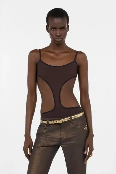 Roberto Cavalli Brown One-piece Swimsuit with Cut-out | Thumbnail 2 Roberto Cavalli Brown One-piece Swimsuit with Cut-out | Thumbnail 2