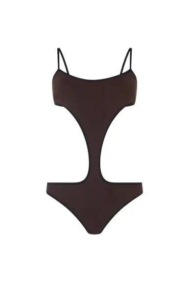 Roberto Cavalli Brown One-piece Swimsuit with Cut-out | Thumbnail 1 Roberto Cavalli Brown One-piece Swimsuit with Cut-out | Thumbnail 1