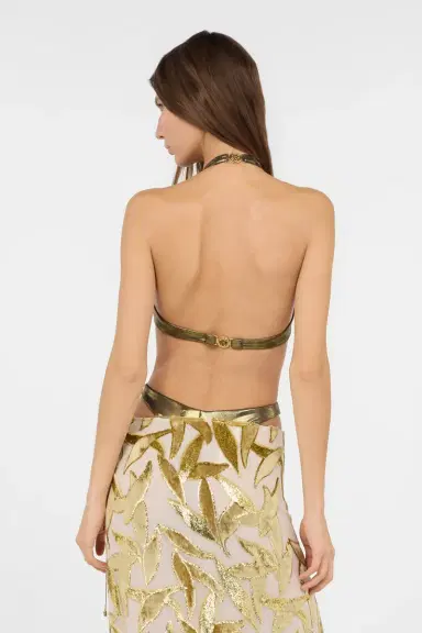Roberto Cavalli Golden One-Piece Swimsuit with Snake Detail and Cut-Outs | Thumbnail 3 Roberto Cavalli Golden One-Piece Swimsuit with Snake Detail and Cut-Outs | Thumbnail 3