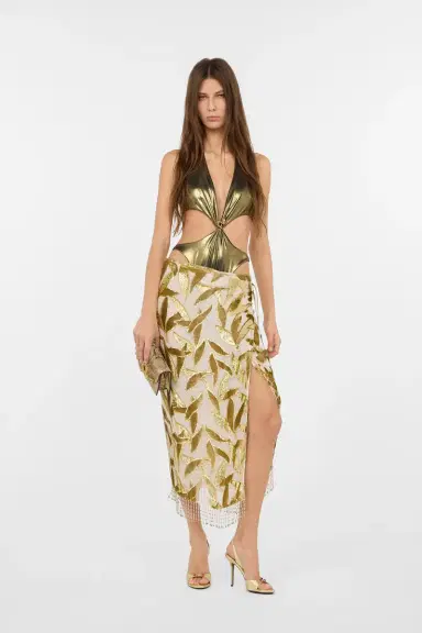 Roberto Cavalli Golden One-Piece Swimsuit with Snake Detail and Cut-Outs | Thumbnail 7 Roberto Cavalli Golden One-Piece Swimsuit with Snake Detail and Cut-Outs | Thumbnail 7