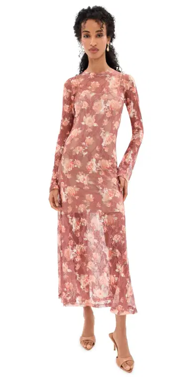 Madelynne Garden Dress Rust Rose | Thumbnail 1 Madelynne Garden Dress Rust Rose | Thumbnail 1