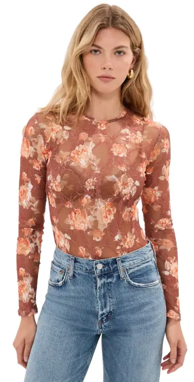 Madelynne aple Thong Bodysuit Rust Rose | Thumbnail 1 Madelynne aple Thong Bodysuit Rust Rose | Thumbnail 1