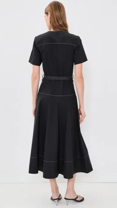 Proenza Schouler White Label Elizabeth Midi Dress Black | Thumbnail 3 Proenza Schouler White Label Elizabeth Midi Dress Black | Thumbnail 3