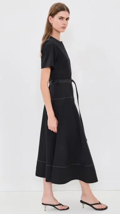 Proenza Schouler White Label Elizabeth Midi Dress Black | Thumbnail 4 Proenza Schouler White Label Elizabeth Midi Dress Black | Thumbnail 4