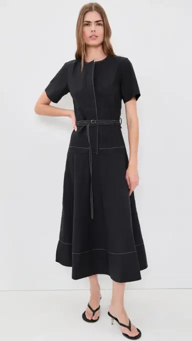 Proenza Schouler White Label Elizabeth Midi Dress Black | Thumbnail 5 Proenza Schouler White Label Elizabeth Midi Dress Black | Thumbnail 5