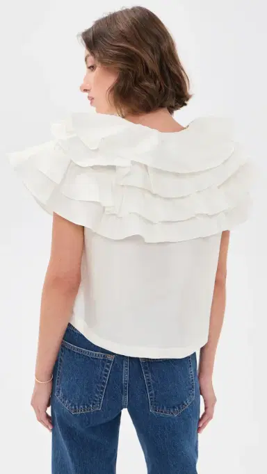 Aknvas Linda Taffeta Cape Top Cream 6 | Thumbnail 3 Aknvas Linda Taffeta Cape Top Cream 6 | Thumbnail 3