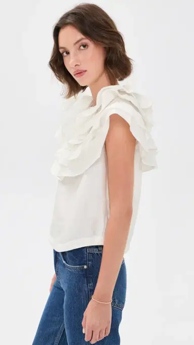 Aknvas Linda Taffeta Cape Top Cream 6 | Thumbnail 4 Aknvas Linda Taffeta Cape Top Cream 6 | Thumbnail 4