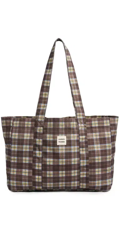 Damson Madder Cocoa Check Tote Bag | Thumbnail 1 Damson Madder Cocoa Check Tote Bag | Thumbnail 1