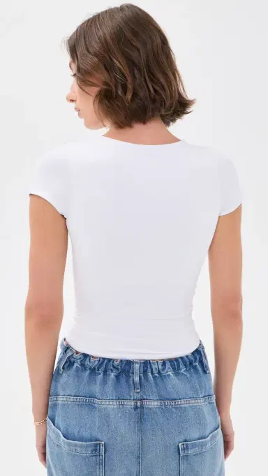 Free People Clean Lines Baby Tee White | Thumbnail 3 Free People Clean Lines Baby Tee White | Thumbnail 3
