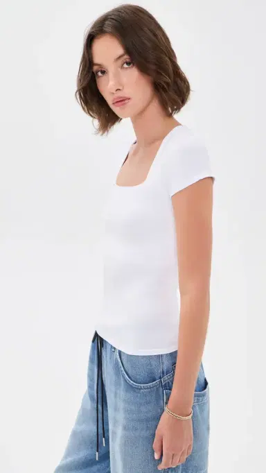 Free People Clean Lines Baby Tee White | Thumbnail 4 Free People Clean Lines Baby Tee White | Thumbnail 4