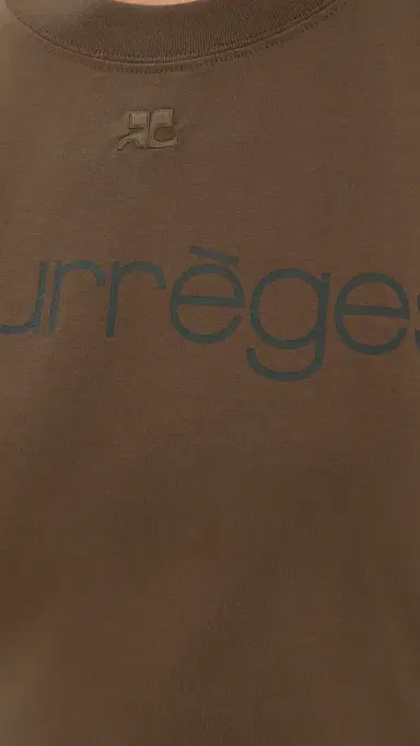 Courrèges Logo Print Waisted T-Shirt moky Brown/Black | Thumbnail 6 Courrèges Logo Print Waisted T-Shirt moky Brown/Black | Thumbnail 6