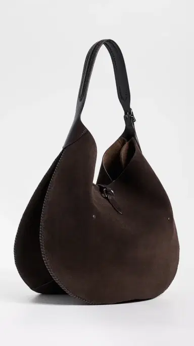 Polo Ralph Lauren Suede Whip Stich Polo ID Medium Shoulder Bag Chocolate/Tobacco One Size | Thumbnail 4 Polo Ralph Lauren Suede Whip Stich Polo ID Medium Shoulder Bag Chocolate/Tobacco One Size | Thumbnail 4
