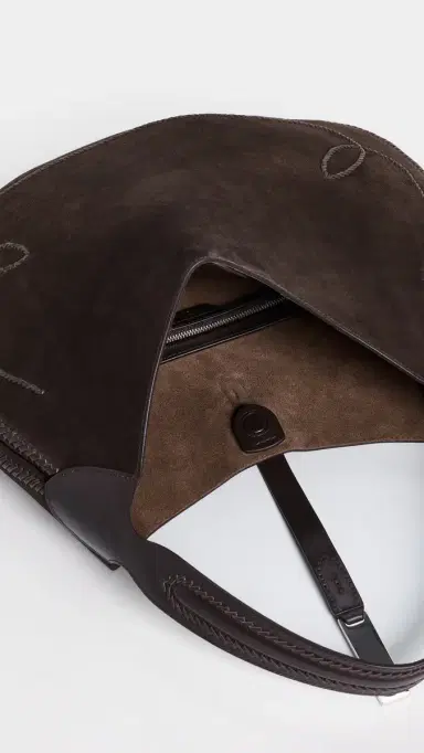 Polo Ralph Lauren Suede Whip Stich Polo ID Medium Shoulder Bag Chocolate/Tobacco One Size | Thumbnail 6 Polo Ralph Lauren Suede Whip Stich Polo ID Medium Shoulder Bag Chocolate/Tobacco One Size | Thumbnail 6