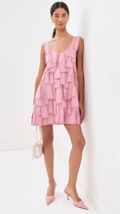 La Vie Style House Jewel Tassel Mini Swing Dress Pink One Size | Thumbnail 5 La Vie Style House Jewel Tassel Mini Swing Dress Pink One Size | Thumbnail 5