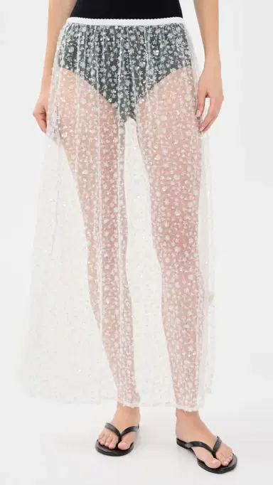 VRG GRL Daisy Sequin Maxi Skirt White | Thumbnail 2 VRG GRL Daisy Sequin Maxi Skirt White | Thumbnail 2