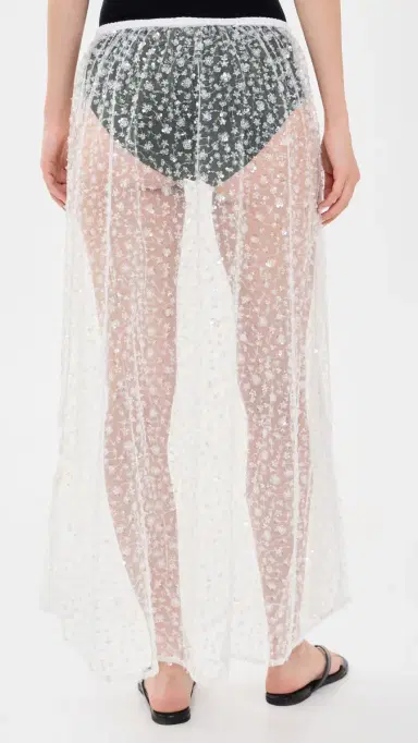 VRG GRL Daisy Sequin Maxi Skirt White | Thumbnail 3 VRG GRL Daisy Sequin Maxi Skirt White | Thumbnail 3