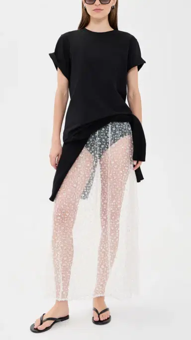VRG GRL Daisy Sequin Maxi Skirt White | Thumbnail 5 VRG GRL Daisy Sequin Maxi Skirt White | Thumbnail 5