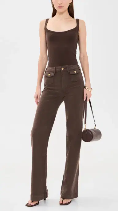 PAIGE Leenah Mini Patch Pockets Jeans Rich Chocolate | Thumbnail 5 PAIGE Leenah Mini Patch Pockets Jeans Rich Chocolate | Thumbnail 5