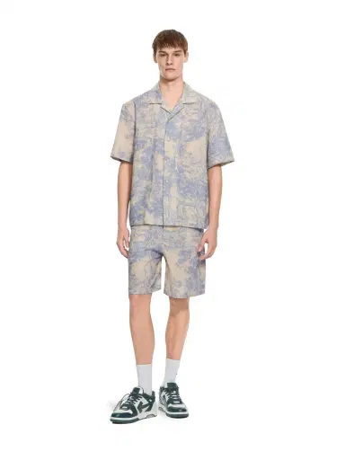 Off-White City Nature Linen Bowling Shorts | Thumbnail 2 Off-White City Nature Linen Bowling Shorts | Thumbnail 2