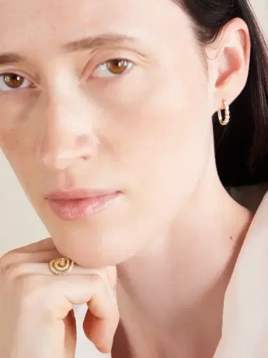 Ileana Makri 14-karat Gold Diamond Hoop Earrings | Thumbnail 2 Ileana Makri 14-karat Gold Diamond Hoop Earrings | Thumbnail 2
