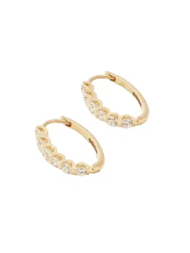 Ileana Makri 14-karat Gold Diamond Hoop Earrings | Thumbnail 1 Ileana Makri 14-karat Gold Diamond Hoop Earrings | Thumbnail 1