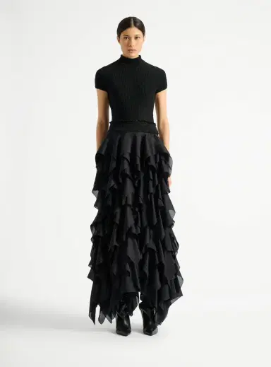 Balmain Long ruffled skirt | Thumbnail 3 Balmain Long ruffled skirt | Thumbnail 3