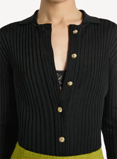 Balmain Buttoned ribbed knit cardigan | Thumbnail 4 Balmain Buttoned ribbed knit cardigan | Thumbnail 4