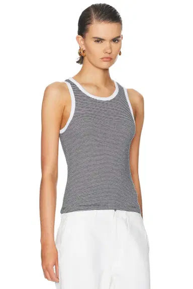 ENZA COSTA Cotton Mini Stripe Tank Top | Thumbnail 2 ENZA COSTA Cotton Mini Stripe Tank Top | Thumbnail 2