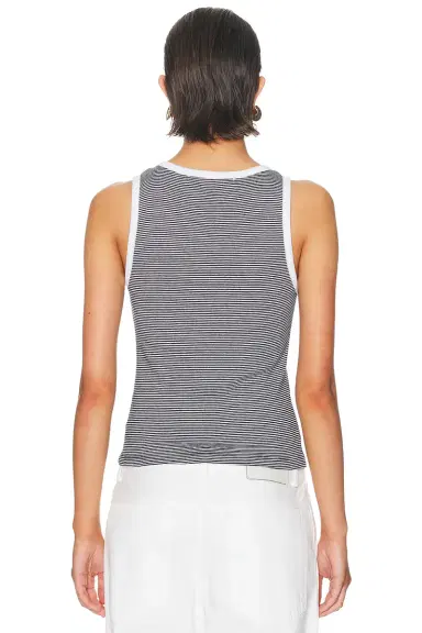 ENZA COSTA Cotton Mini Stripe Tank Top | Thumbnail 3 ENZA COSTA Cotton Mini Stripe Tank Top | Thumbnail 3