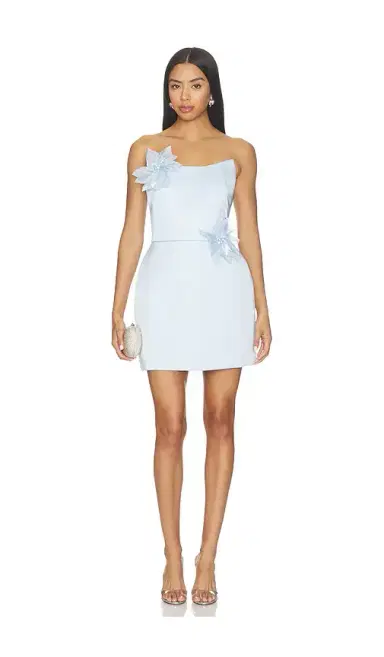 Nadine Merabi Flower Trim Mini Dress | Thumbnail 1 Nadine Merabi Flower Trim Mini Dress | Thumbnail 1