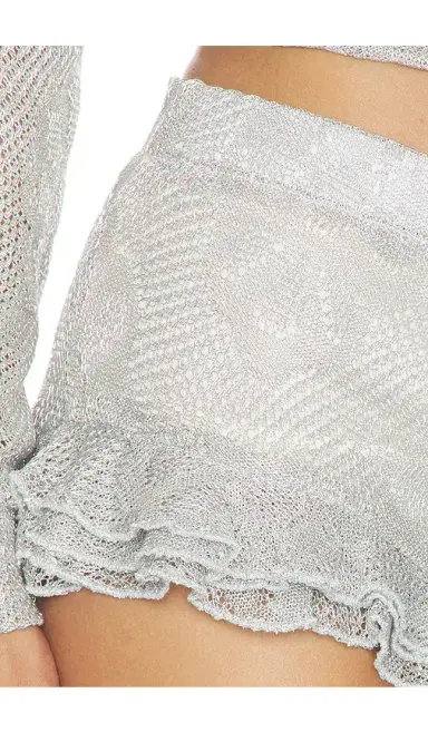 SIEDRES Peonie Ruffled Metallic Knit Short | Thumbnail 6 SIEDRES Peonie Ruffled Metallic Knit Short | Thumbnail 6