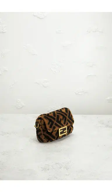 FWRD Renew Fendi Shearling Vitello Dolce Macro FF 1974 Mini Baguette Shoulder Bag | Thumbnail 4 FWRD Renew Fendi Shearling Vitello Dolce Macro FF 1974 Mini Baguette Shoulder Bag | Thumbnail 4