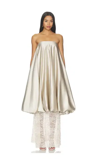 LA FUORI Champagne Lace Gown | Thumbnail 1 LA FUORI Champagne Lace Gown | Thumbnail 1