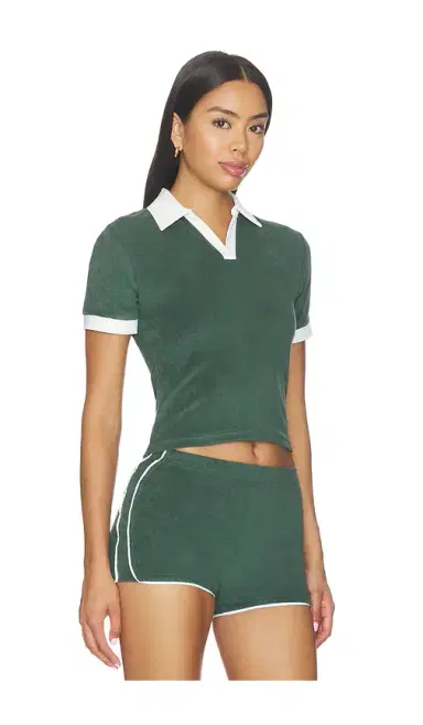 Nubyen Manifesting Terry Cotton Contrast Collar Top | Thumbnail 2 Nubyen Manifesting Terry Cotton Contrast Collar Top | Thumbnail 2