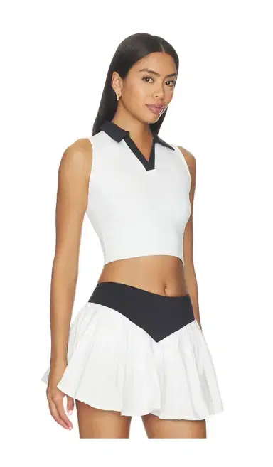 NUBYEN Unshaken V-Neck Polo Crop Top | Thumbnail 2 NUBYEN Unshaken V-Neck Polo Crop Top | Thumbnail 2