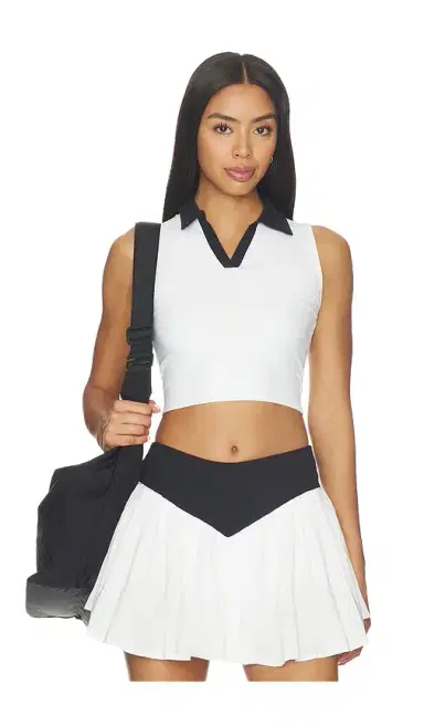 NUBYEN Unshaken V-Neck Polo Crop Top | Thumbnail 1 NUBYEN Unshaken V-Neck Polo Crop Top | Thumbnail 1