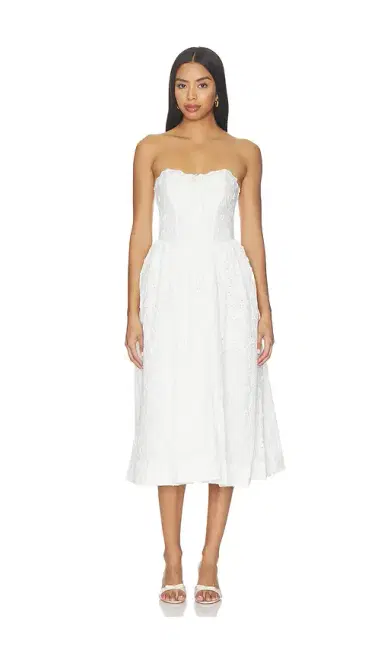 For Love & Lemons Laura Eyelet Midi Dress | Thumbnail 1 For Love & Lemons Laura Eyelet Midi Dress | Thumbnail 1