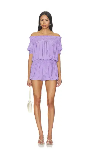 Norma Kamali Short Sleeve Peasant Puff Jumpshort | Thumbnail 1 Norma Kamali Short Sleeve Peasant Puff Jumpshort | Thumbnail 1