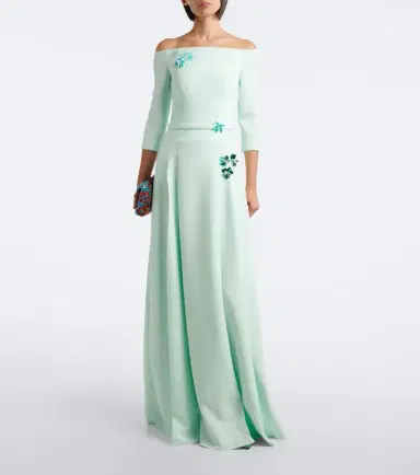 Safiyaa Amadora off-shoulder crêpe gown | Thumbnail 2 Safiyaa Amadora off-shoulder crêpe gown | Thumbnail 2