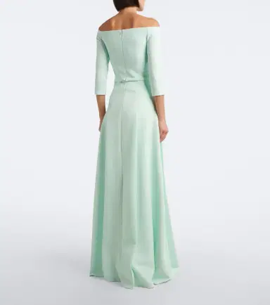 Safiyaa Amadora off-shoulder crêpe gown | Thumbnail 5 Safiyaa Amadora off-shoulder crêpe gown | Thumbnail 5
