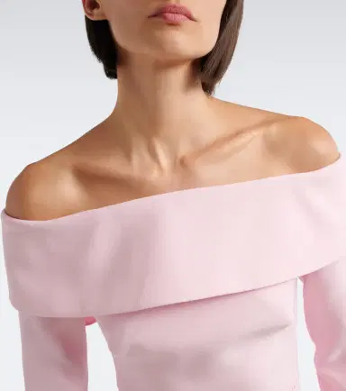 Safiyaa Lunelle off-shoulder crêpe gown | Thumbnail 5 Safiyaa Lunelle off-shoulder crêpe gown | Thumbnail 5