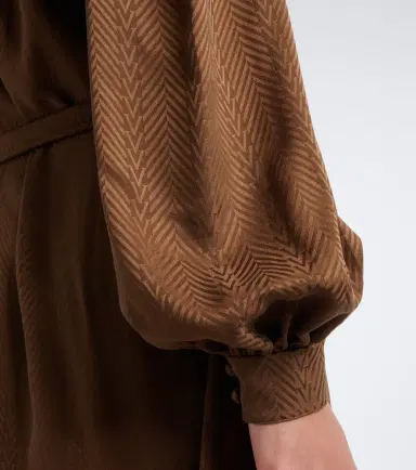 Valentino Belted chevron jacquard silk midi dress | Thumbnail 2 Valentino Belted chevron jacquard silk midi dress | Thumbnail 2