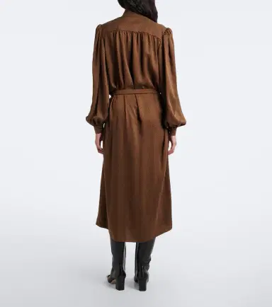 Valentino Belted chevron jacquard silk midi dress | Thumbnail 4 Valentino Belted chevron jacquard silk midi dress | Thumbnail 4