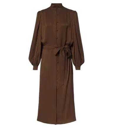 Valentino Belted chevron jacquard silk midi dress | Thumbnail 1 Valentino Belted chevron jacquard silk midi dress | Thumbnail 1