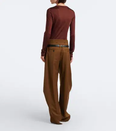 Ferragamo Wool and cashmere barrel-leg pants | Thumbnail 2 Ferragamo Wool and cashmere barrel-leg pants | Thumbnail 2